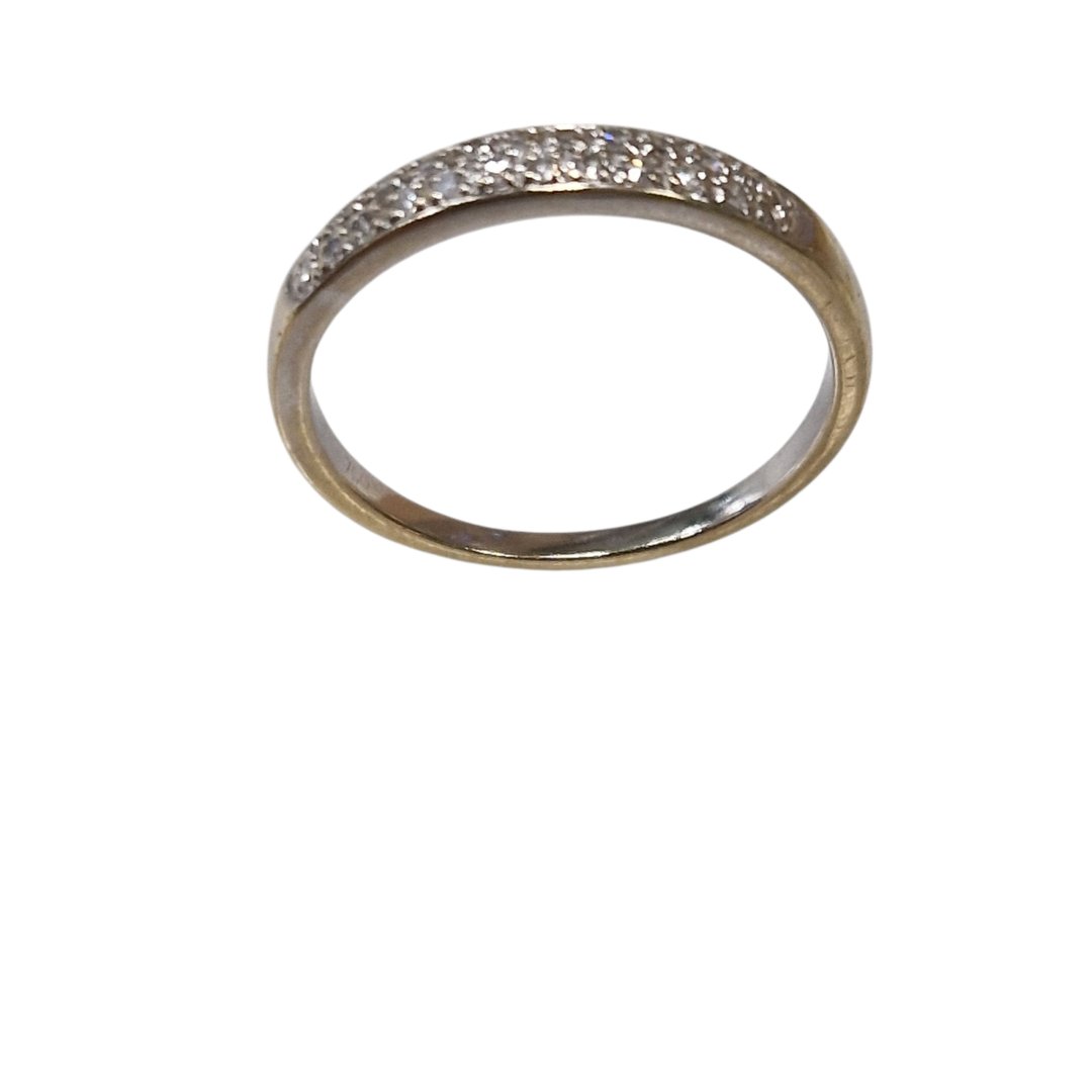 Alliance or blanc avec diamants 2,2gr - t,54
