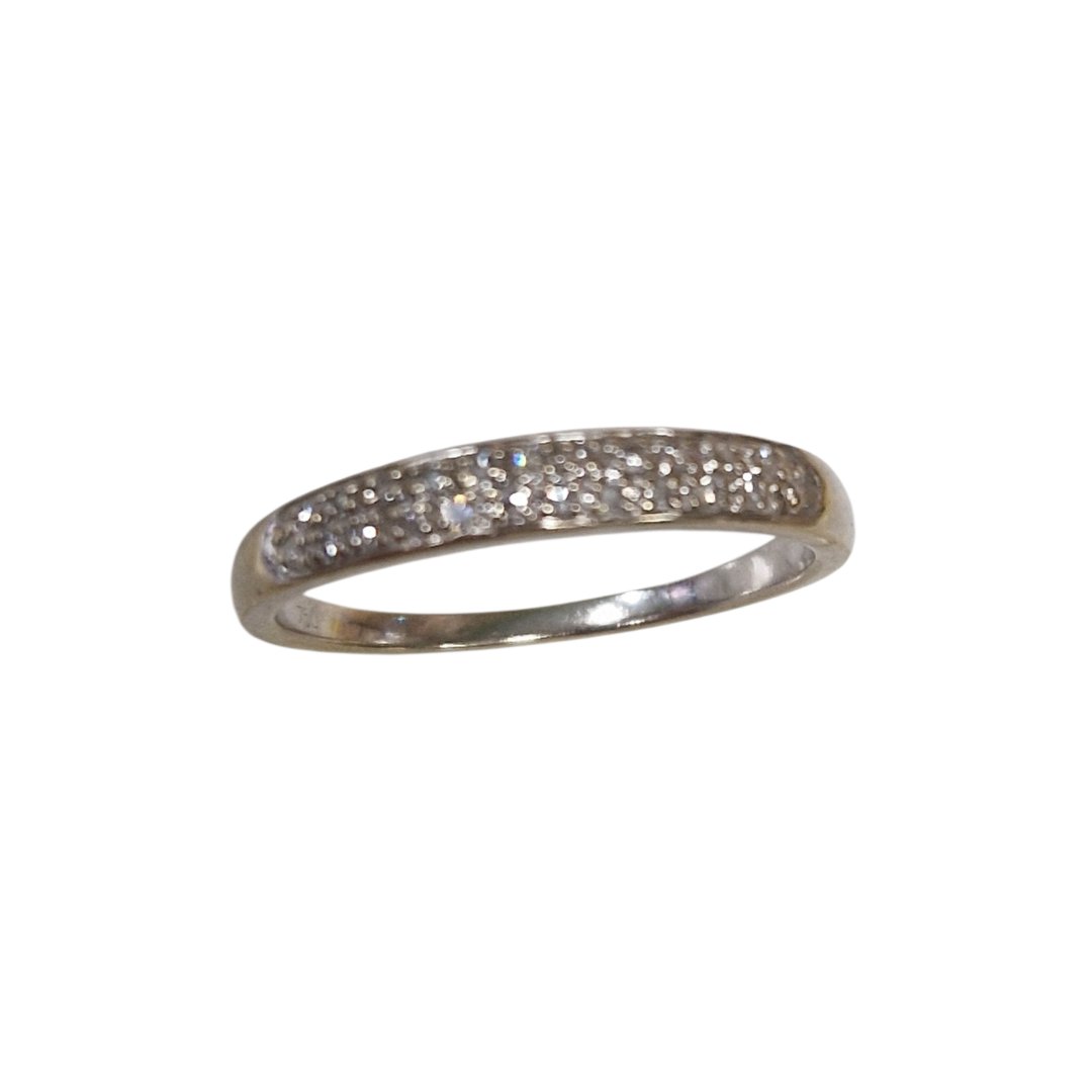 Alliance or blanc avec diamants 2,2gr - t,54