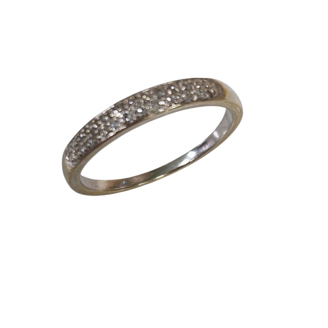 Alliance or blanc avec diamants 2,2gr - t,54