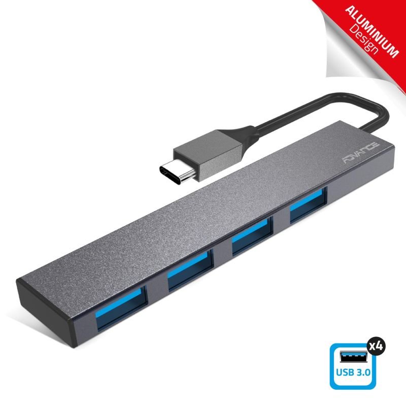 Hub alu usb-c : usb3.0x4 hub-c4u3