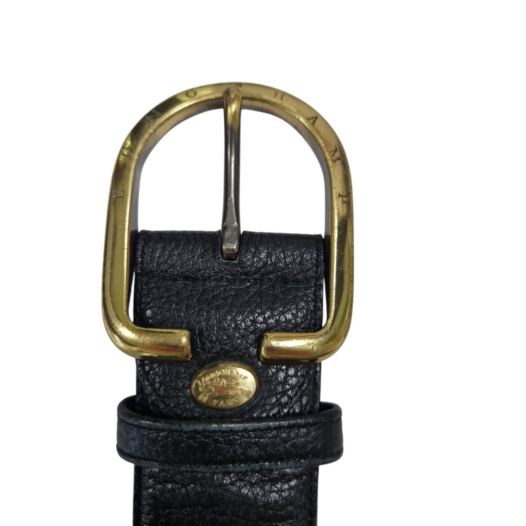 Ceinture cuir noir 80 cm cuir