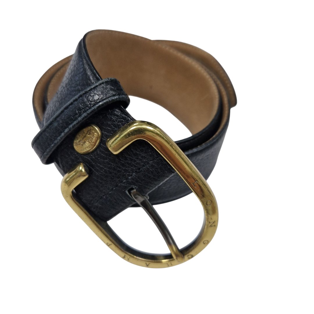 Ceinture cuir noir 80 cm cuir
