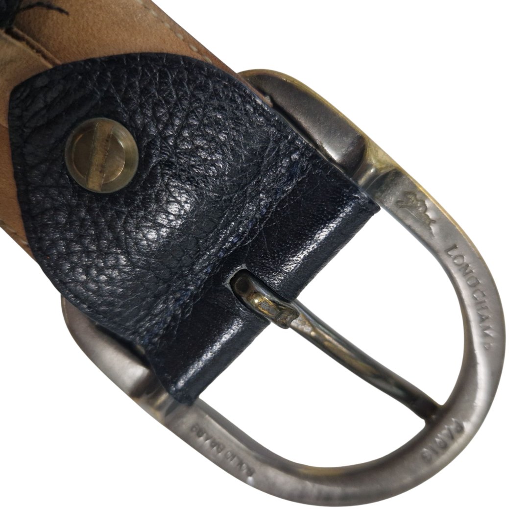 Ceinture cuir noir 80 cm cuir