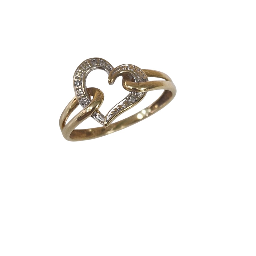 Bague coeur jaune