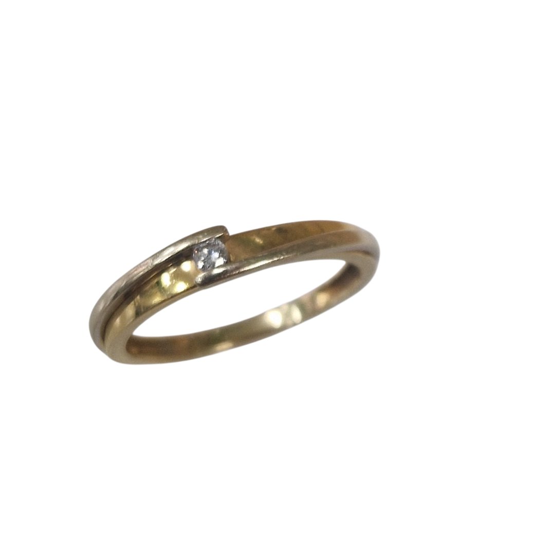 Bague jaune et blanc diamant