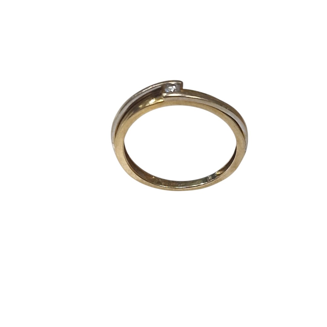 Bague jaune et blanc diamant