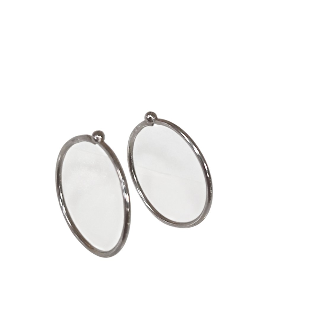 Boucles d'oreille creoles blanc