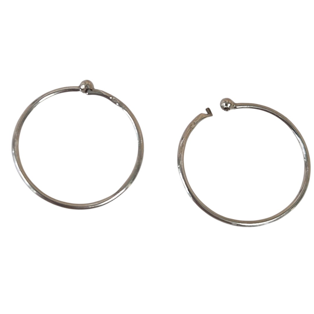 Boucles d'oreille creoles blanc