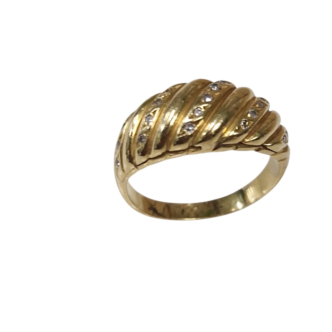 Bague jaune 19 diamants 0.01ct
