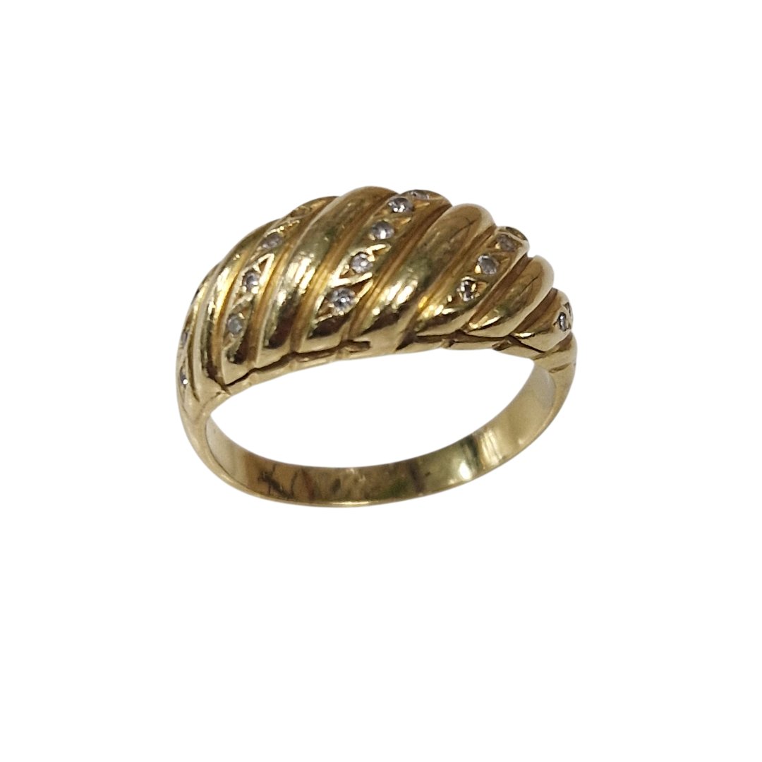 Bague jaune 19 diamants 0.01ct
