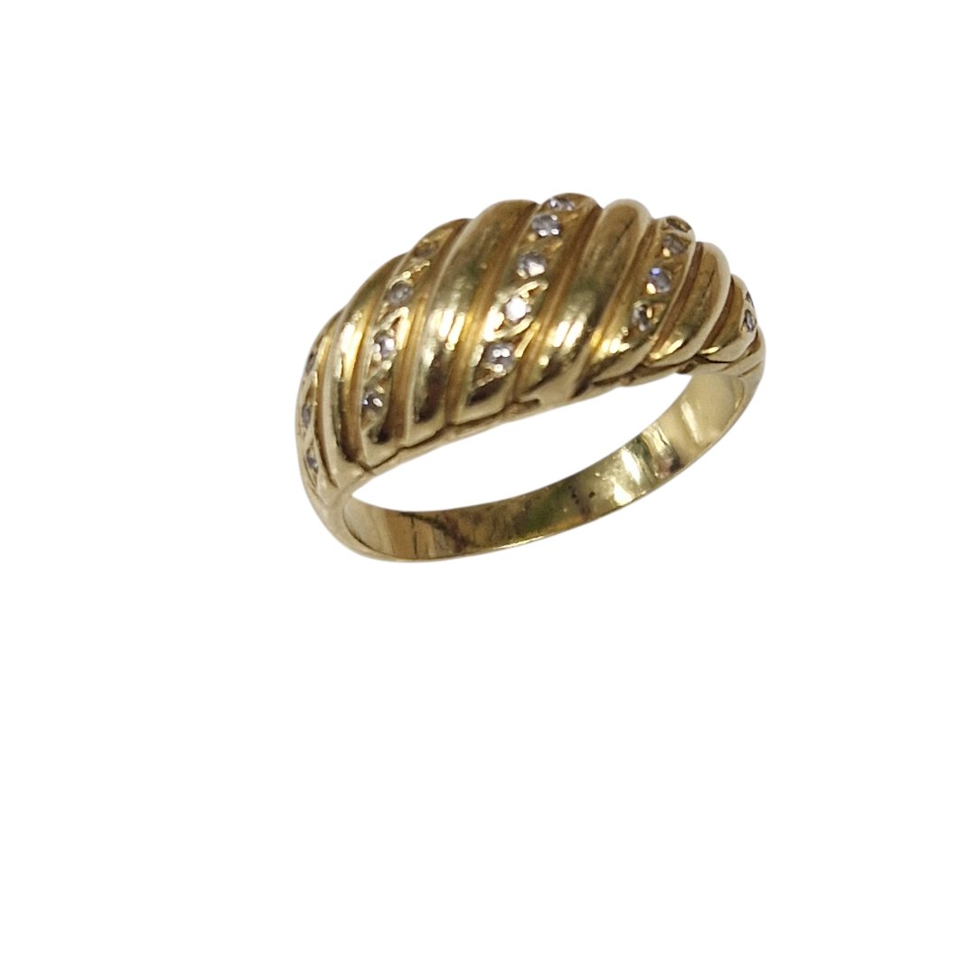 Bague jaune 19 diamants 0.01ct
