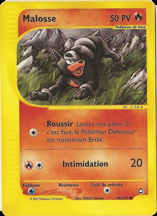 Carte pokemon malosse aq 86/147 reverse