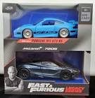 Voiture miniatures fast & furiou mclaren 720s / porsche 911 gt3 rs