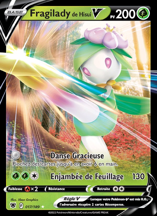Carte pokemon fragilady de hisui v asr 017/189 holo