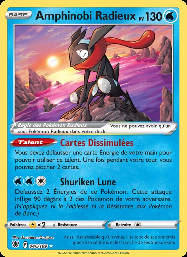 Carte pokemon amphinobi radieux asr 046/189 holo