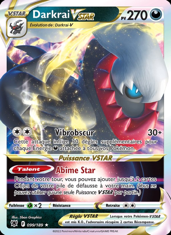 Carte pokemon darkrai vstar asr 099/189 holo