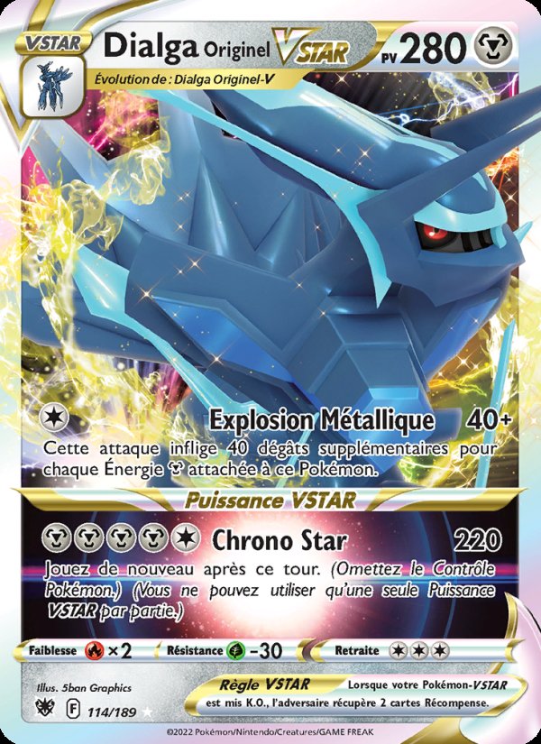 Carte pokemon dialga originel vstar asr 114/189 holo