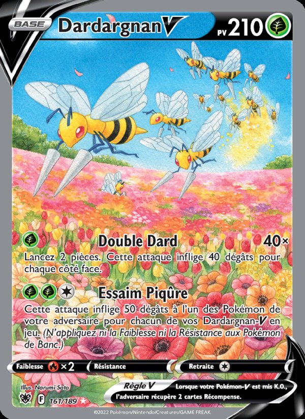 Carte pokemon dardargnan v asr 161/189 holo