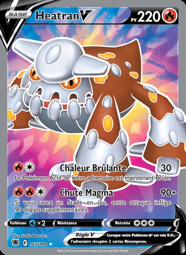 Carte pokemon heatran v asr 165/189 holo
