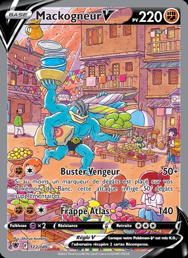 Carte pokemon mackogneur v asr 172/189 holo