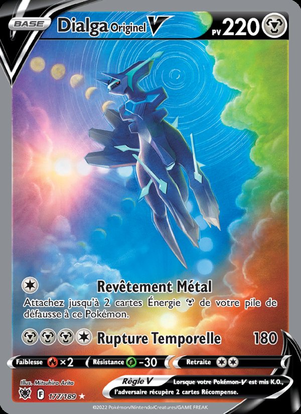 Carte pokemon dialga originel v asr 177/189 holo