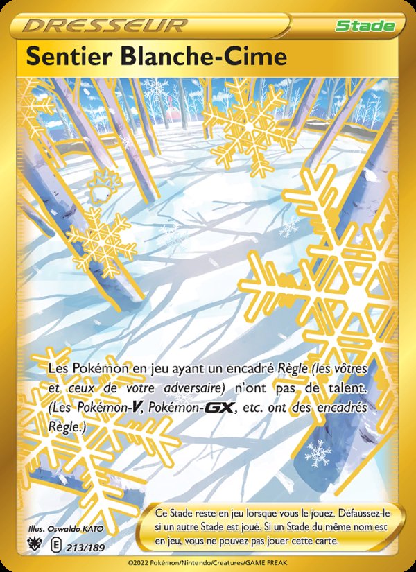Carte pokemon sentier blanche-cime asr 213/189 holo