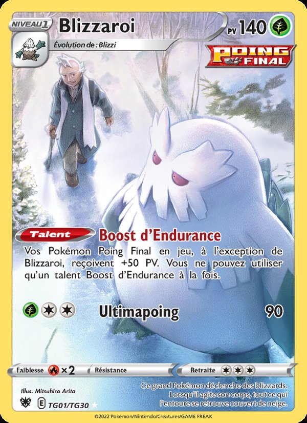 Carte pokemon blizzaroi asr tg01/tg30 holo