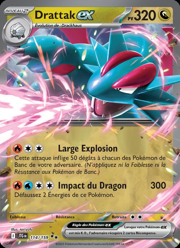 Carte pokemon drattak-ex jtg 114/159 holo