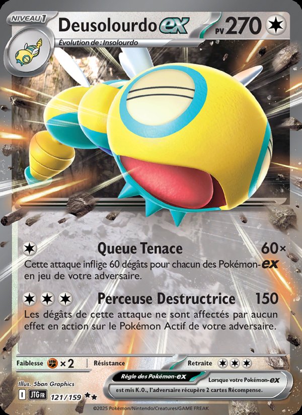Carte pokemon deusolourdo-ex jtg 121/159 holo