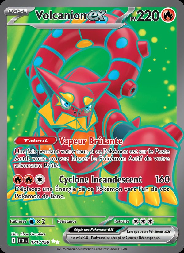 Carte pokemon volcanion-ex jtg 171/159 holo