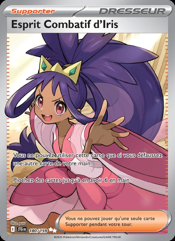 Carte pokemon esprit combatif d'iris jtg 180/159 holo