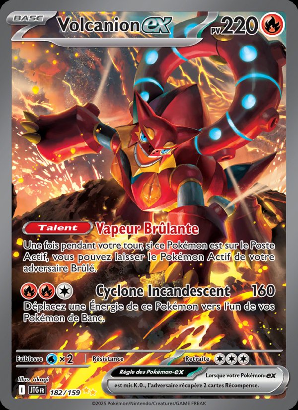 Carte pokemon volcanion-ex jtg 182/159 holo