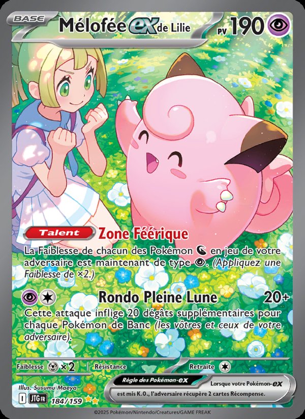 Carte pokemon melofee-ex de lilie jtg 184/159 holo