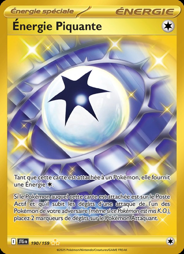 Carte pokemon energie piquante jtg 190/159 holo