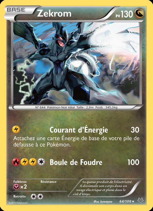 Carte pokemon zekrom ros 64/108