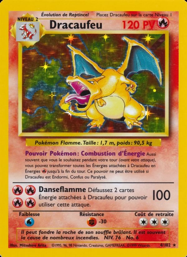Carte pokemon dracaufeu bs 4/102 holo
