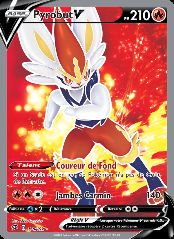 Carte pokemon pyrobut v rcl 178/192 holo