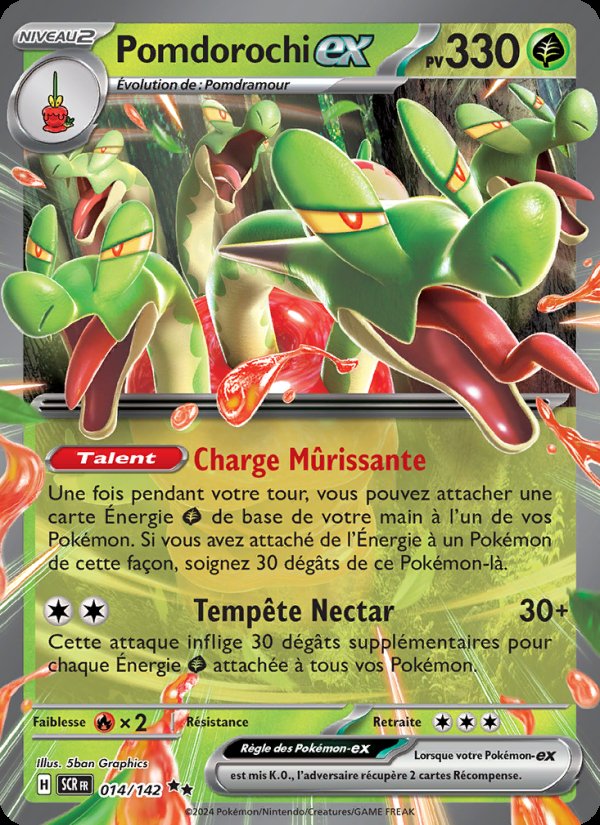 Carte pokemon pomdorochi-ex scr 014/142 holo