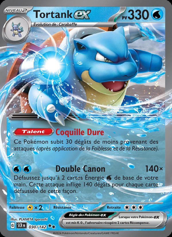 Carte pokemon tortank-ex scr 030/142 holo