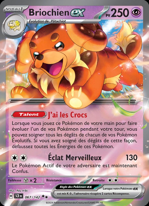Carte pokemon briochien-ex scr 067/142 holo