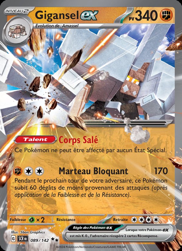 Carte pokemon gigansel-ex scr 089/142 holo
