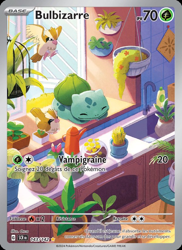 Carte pokemon bulbizarre scr 143/142 holo