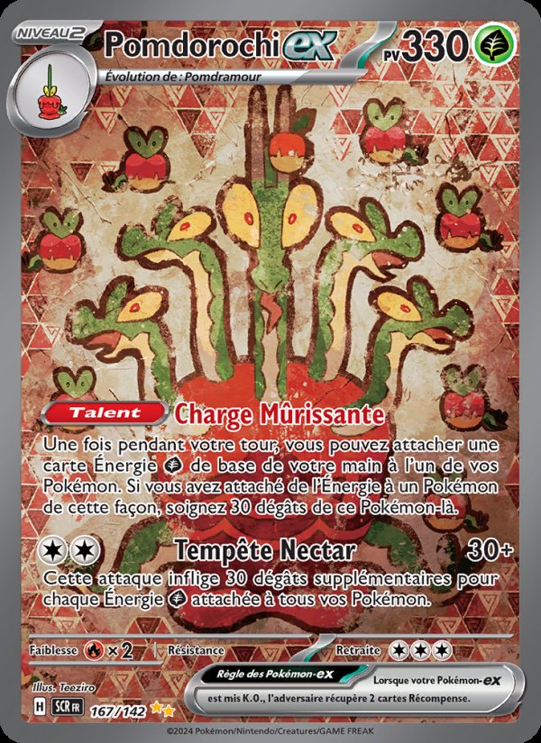 Carte pokemon pomdorochi-ex scr 167/142 holo