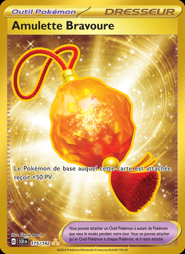 Carte pokemon amulette bravoure scr 175/142 holo