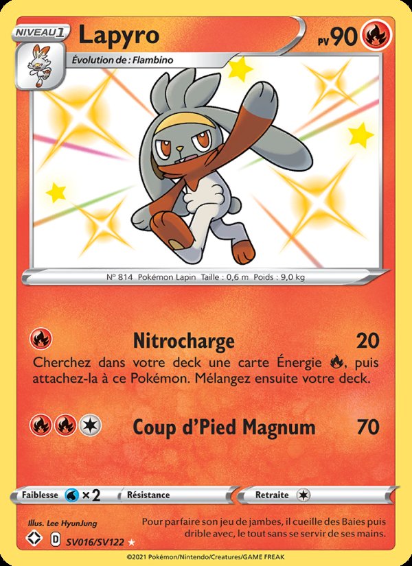 Carte pokemon lapyro shf sv016/72 holo