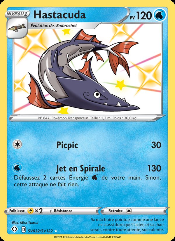 Carte pokemon hastacuda shf sv032/72 holo