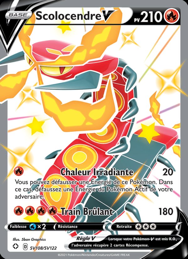 Carte pokemon scolocendre v shf sv108/72