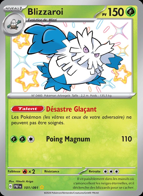 Carte pokemon blizzaroi paf 101/91 holo