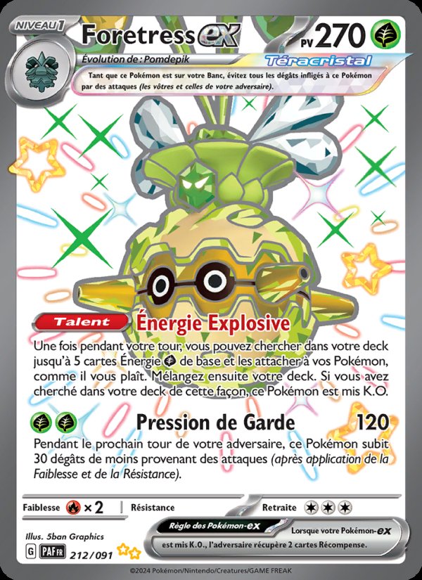 Carte pokemon foretress-ex paf 212/91 holo
