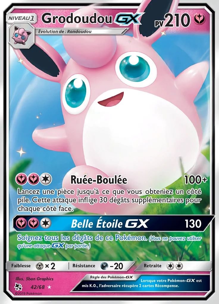 Carte pokemon grodoudou-gx hif 42/68